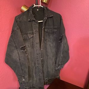 Women’s jeans ripped longline jacket